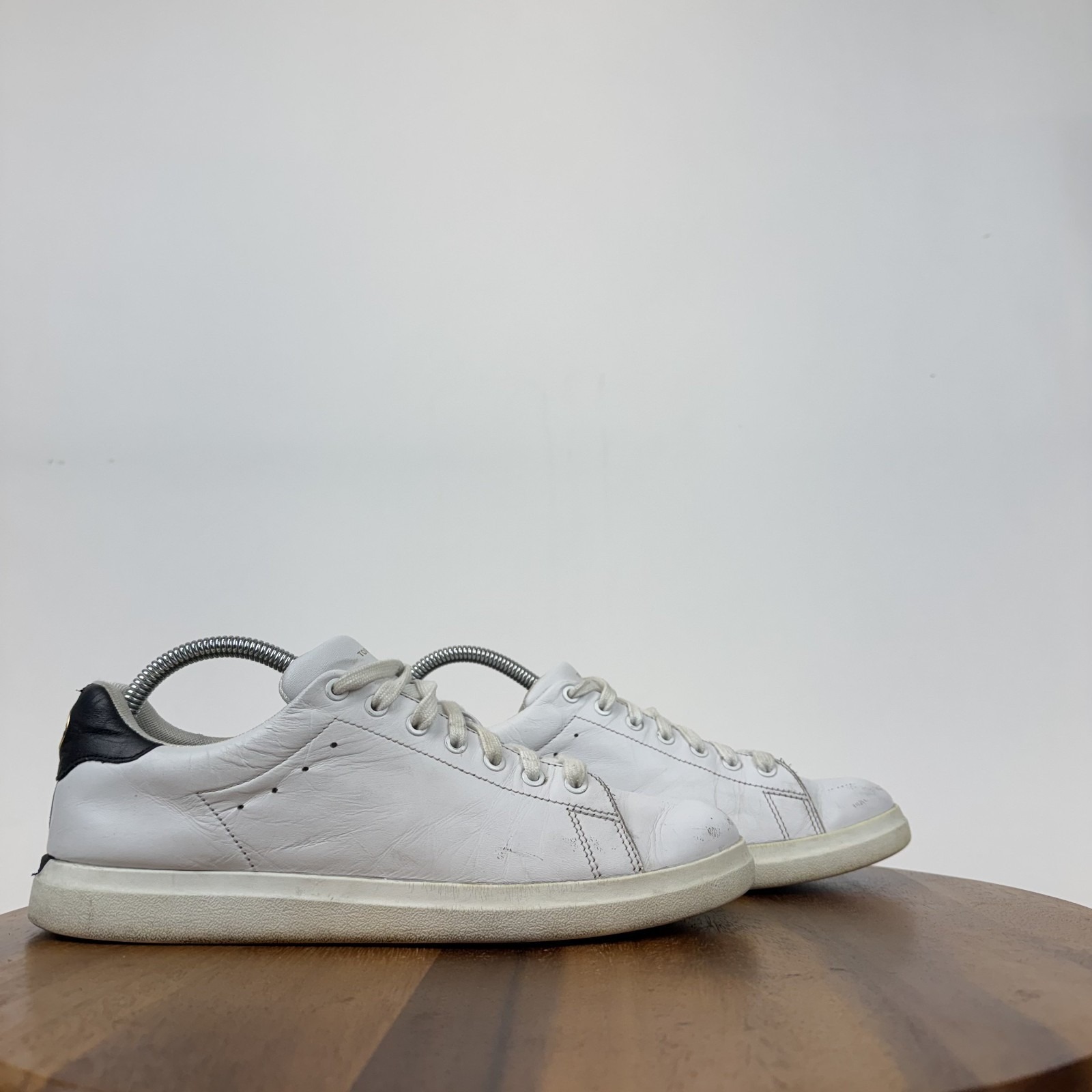 Womens Tory Burch Howell Court White Leather Comfort Casual Sneakers Size 9 M